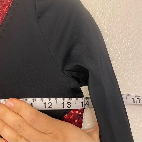 WEISSMAN Dance Costume black long sleeve Mesh Biketard Illumination 13525 LC - Picture 5 of 10